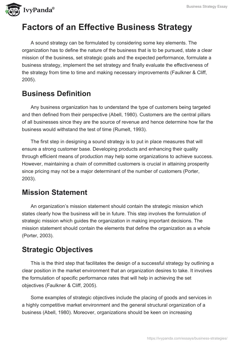 Business Strategy Essay. Page 3