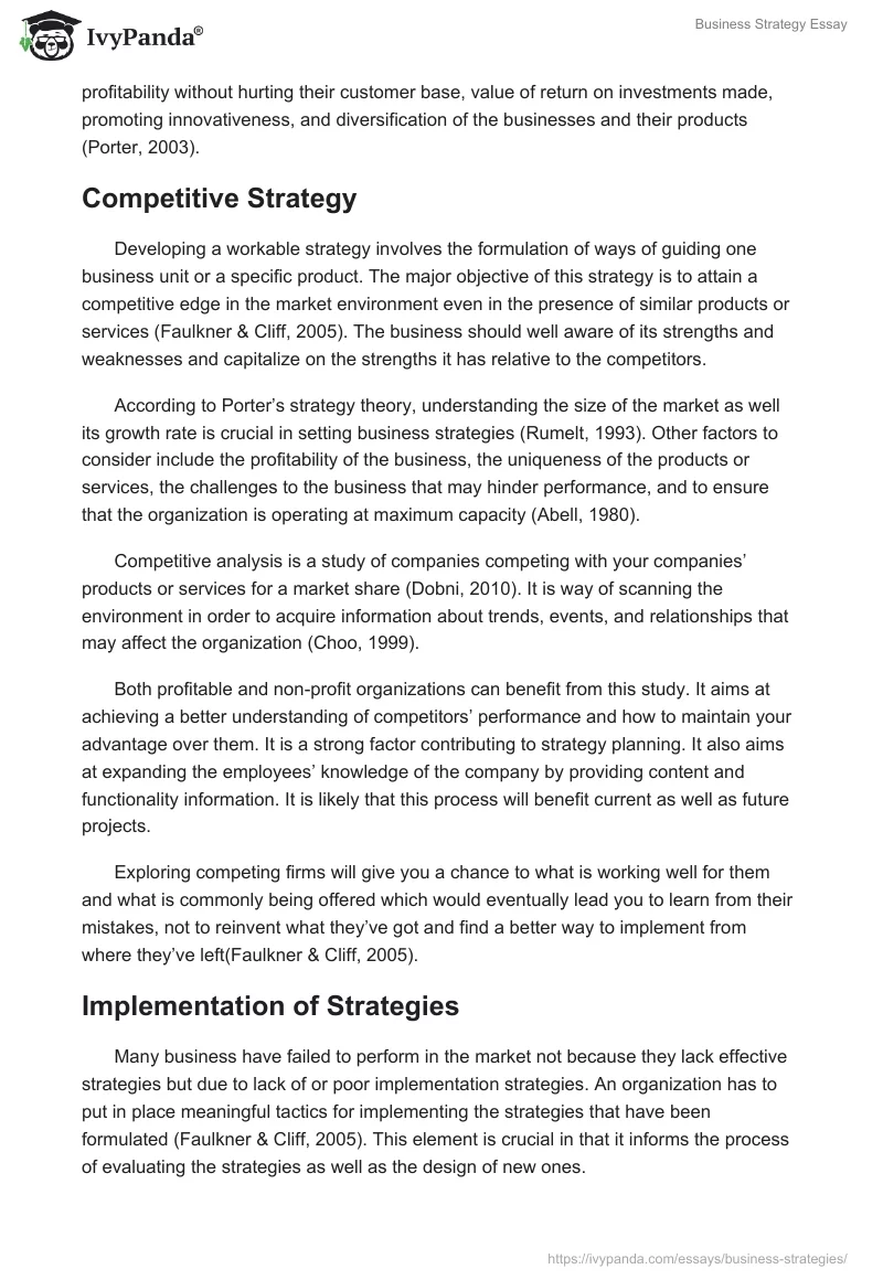 Business Strategy Essay. Page 4