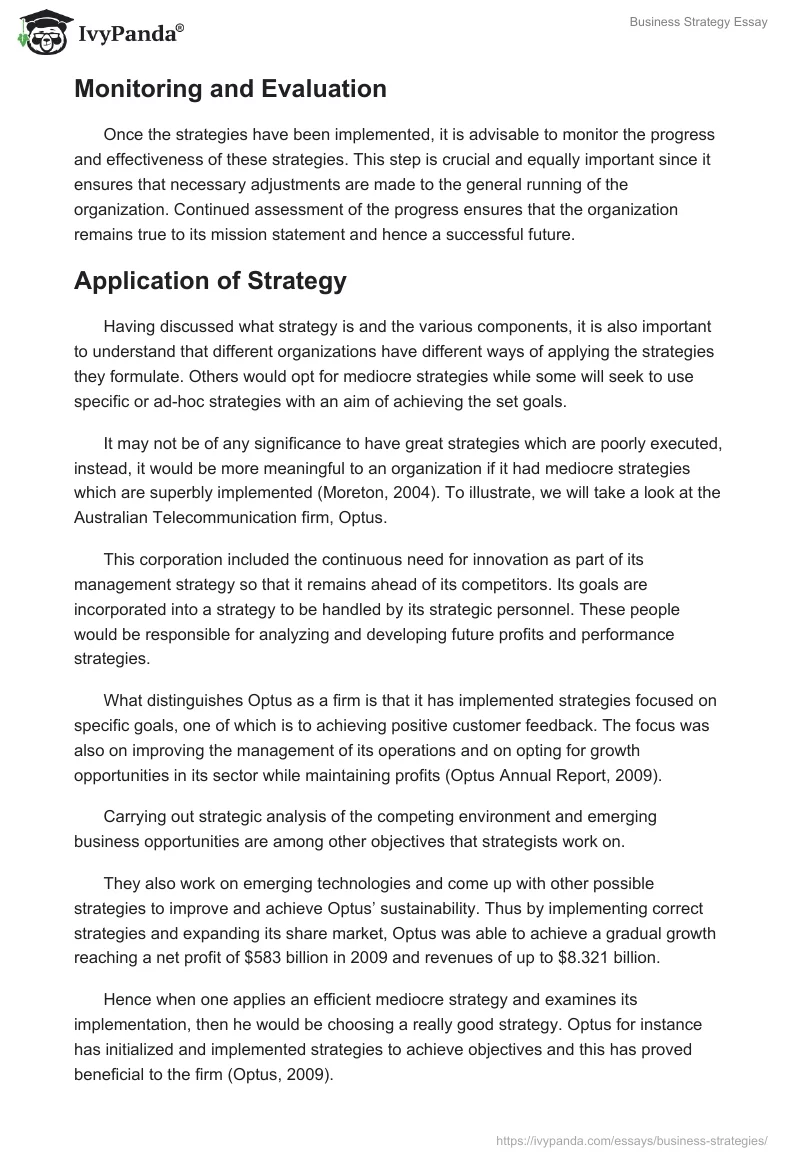 Business Strategy Essay. Page 5