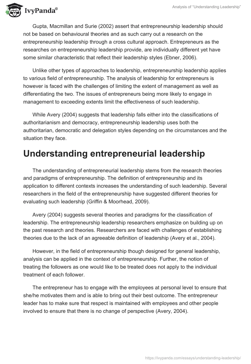 Analysis of “Understanding Leadership”. Page 4