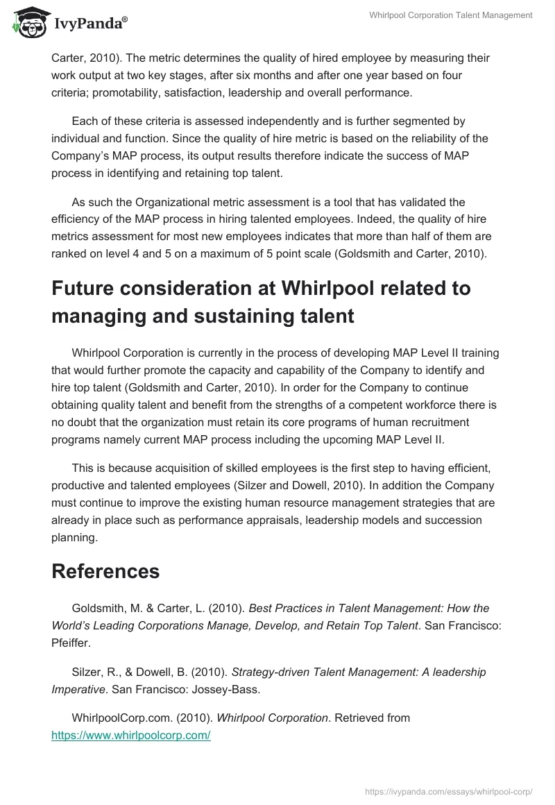 Whirlpool Corporation Talent Management. Page 4