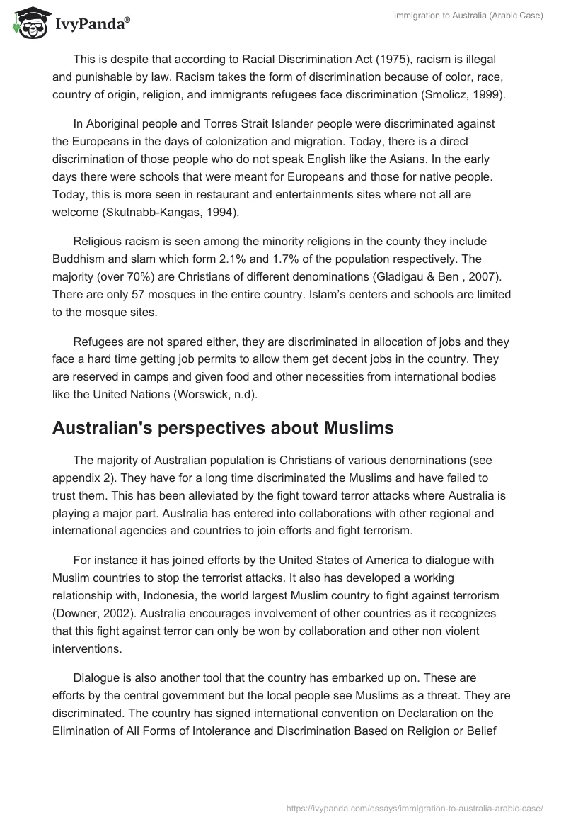 Immigration to Australia (Arabic Case). Page 4