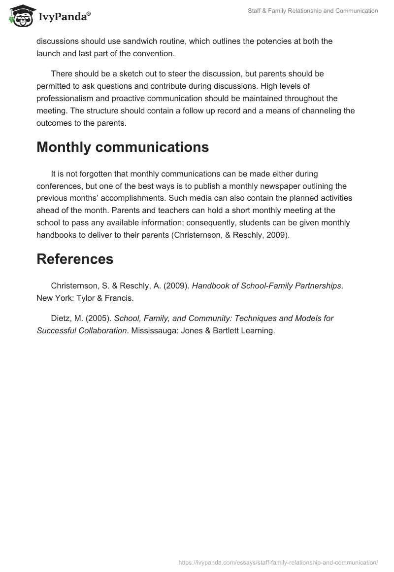 Staff & Family Relationship and Communication. Page 3