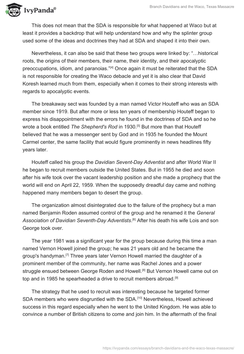 Branch Davidians and the Waco, Texas Massacre. Page 2