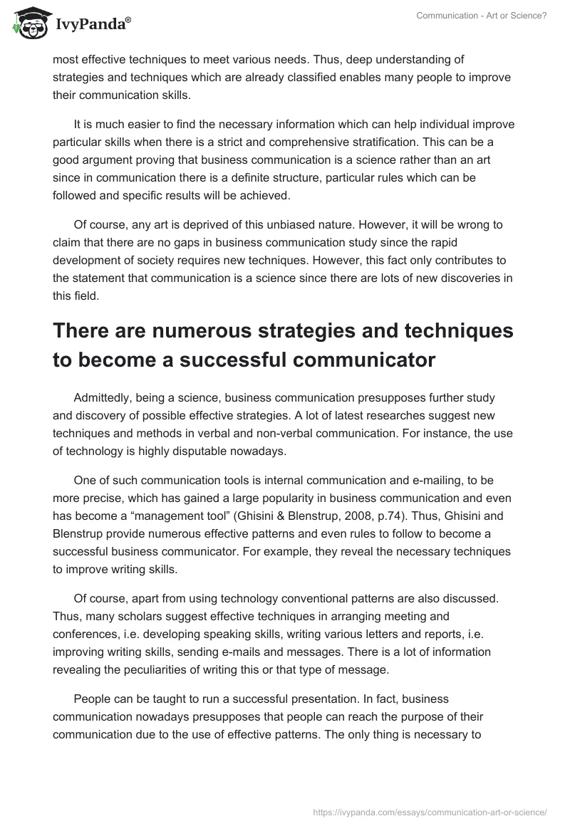 Communication - Art or Science?. Page 3