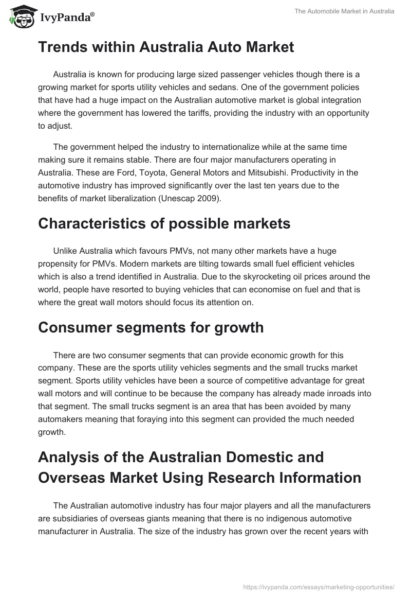 The Automobile Market in Australia. Page 2