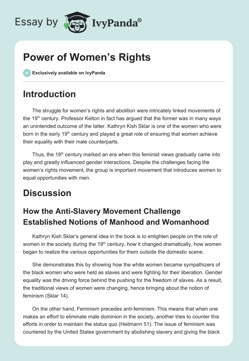 Power of Women’s Rights. Page 1
