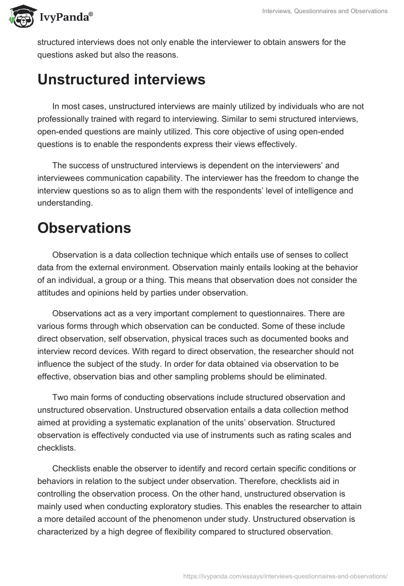 Interviews, Questionnaires and Observations. Page 5