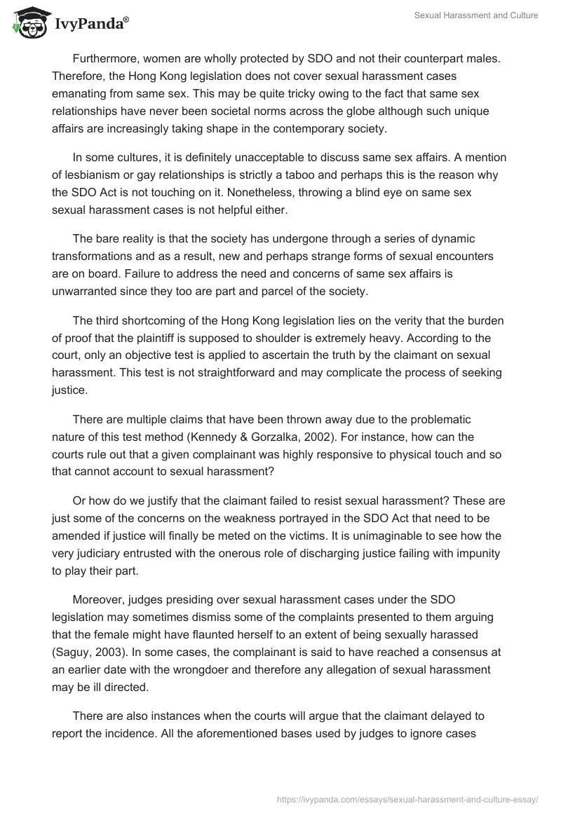 Sexual Harassment and Culture. Page 4
