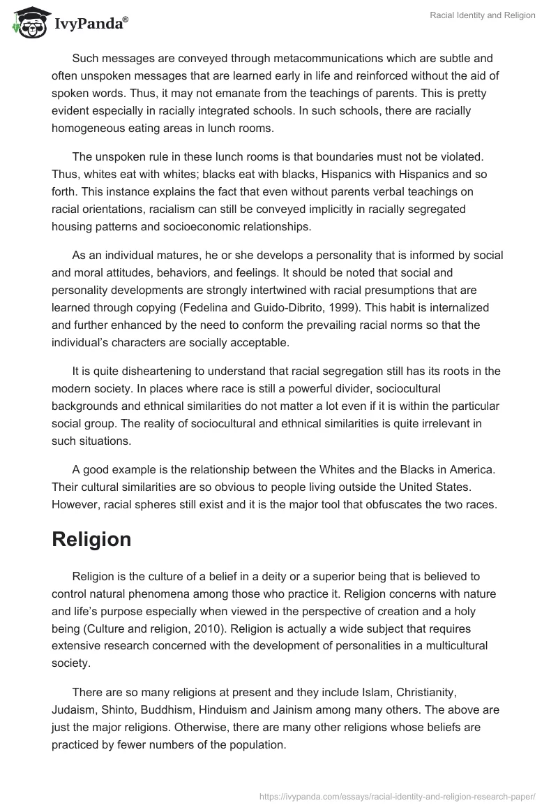 Racial Identity and Religion. Page 2