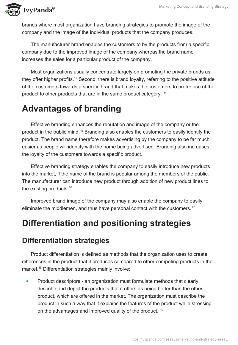 Marketing Concept and Branding Strategy. Page 4