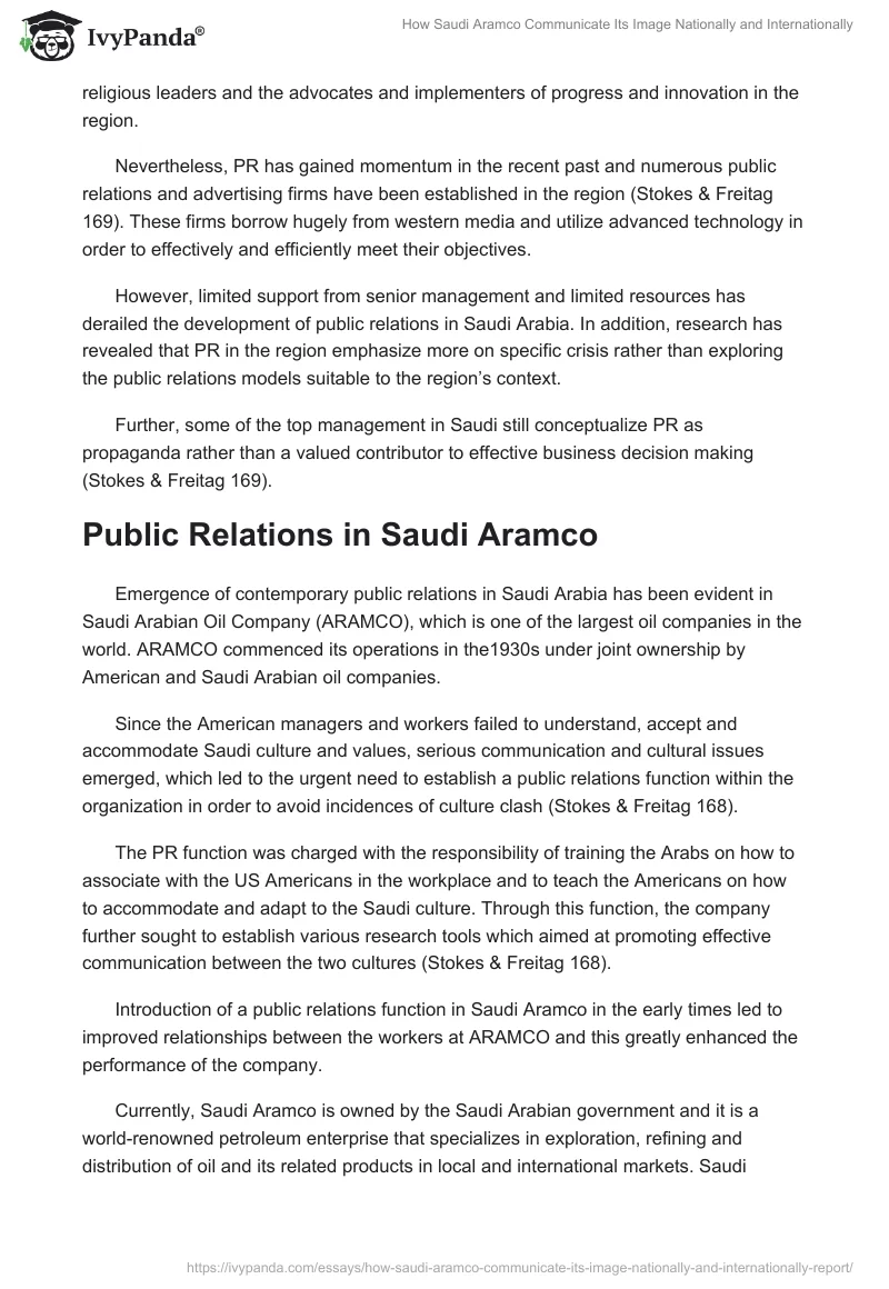 How Saudi Aramco Communicate Its Image Nationally and Internationally. Page 4