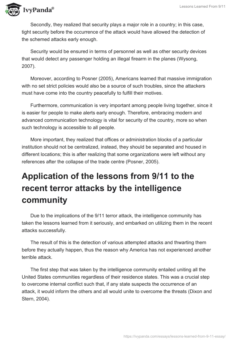 Lessons Learned From 9/11. Page 3
