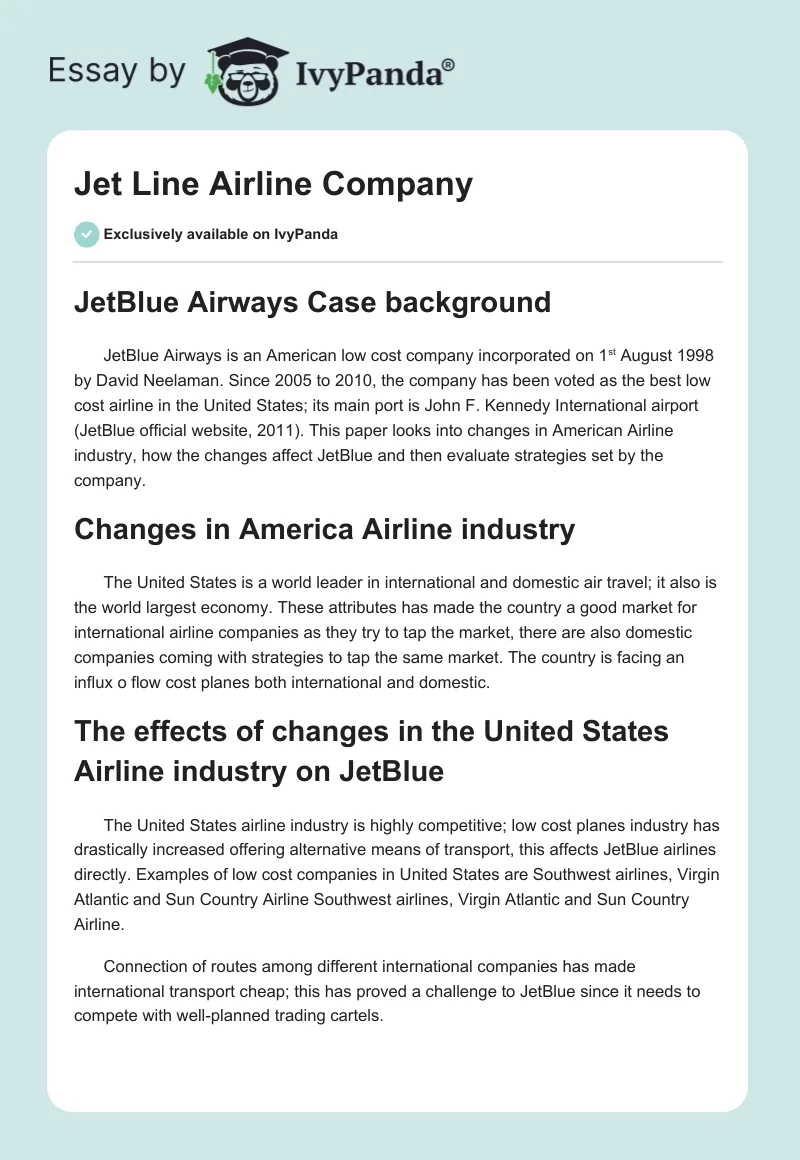 Jet Line Airline Company. Page 1