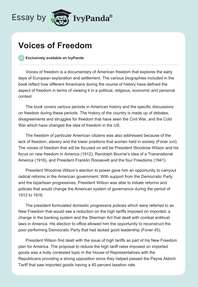 Voices of Freedom. Page 1