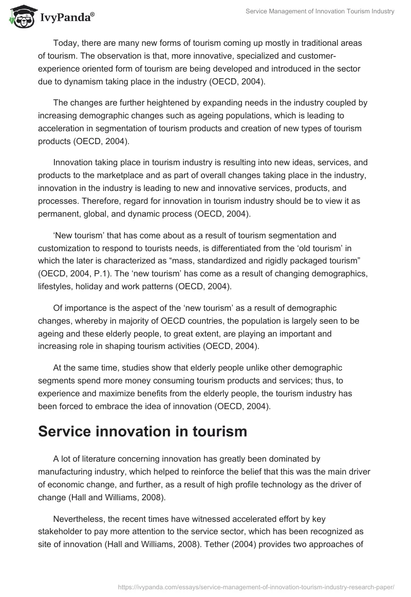 Service Management of Innovation Tourism Industry. Page 3