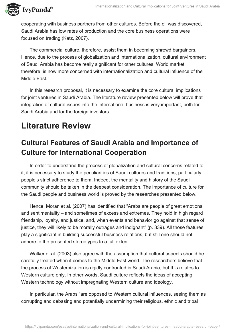 Internationalization and Cultural Implications for Joint Ventures in Saudi Arabia. Page 2