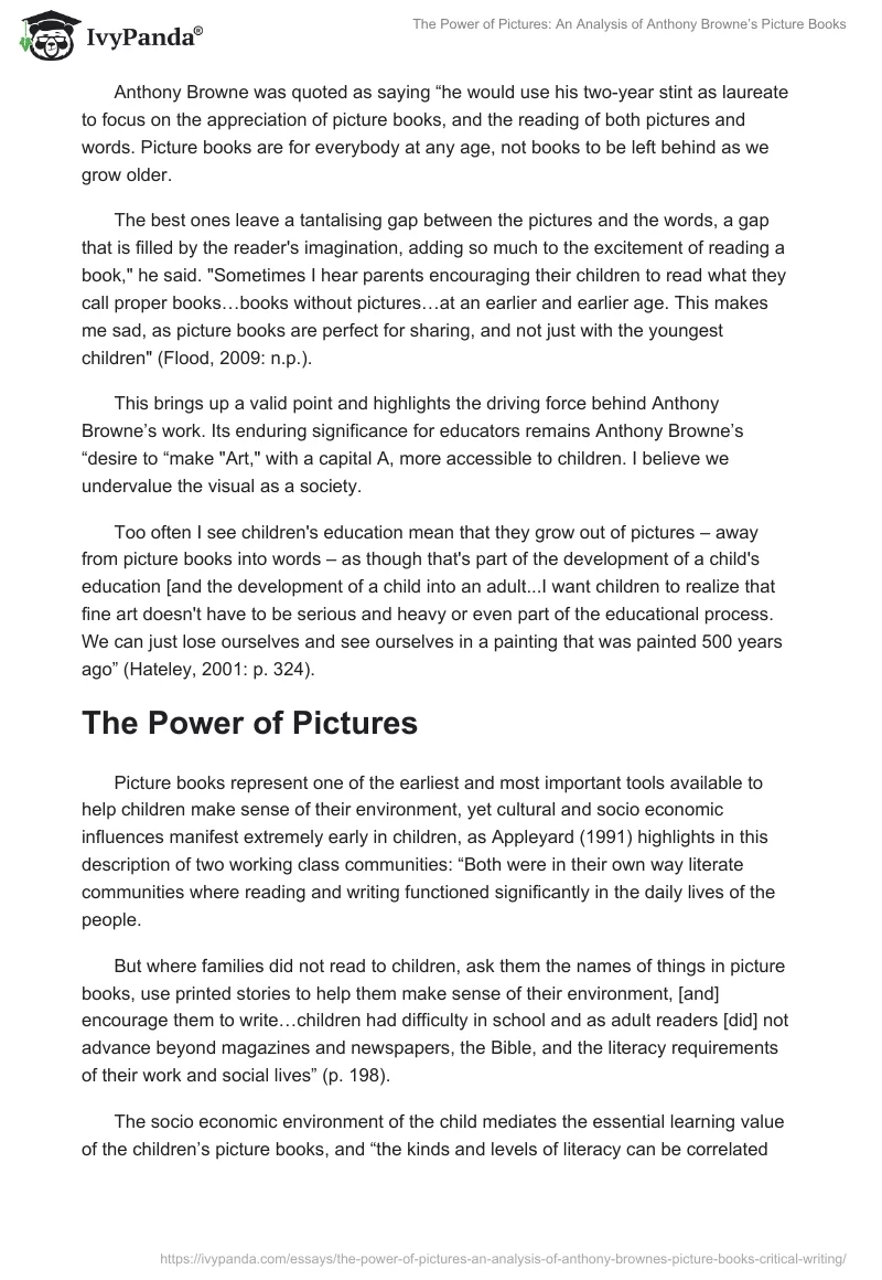 The Power of Pictures: An Analysis of Anthony Browne’s Picture Books. Page 3
