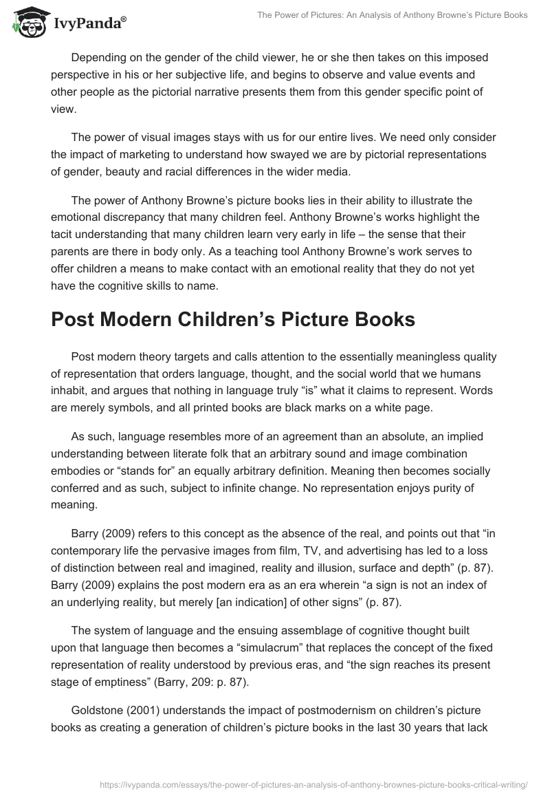 The Power of Pictures: An Analysis of Anthony Browne’s Picture Books. Page 5