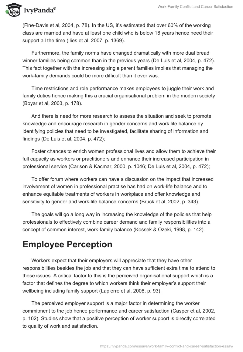 Work-Family Conflict and Career Satisfaction. Page 4