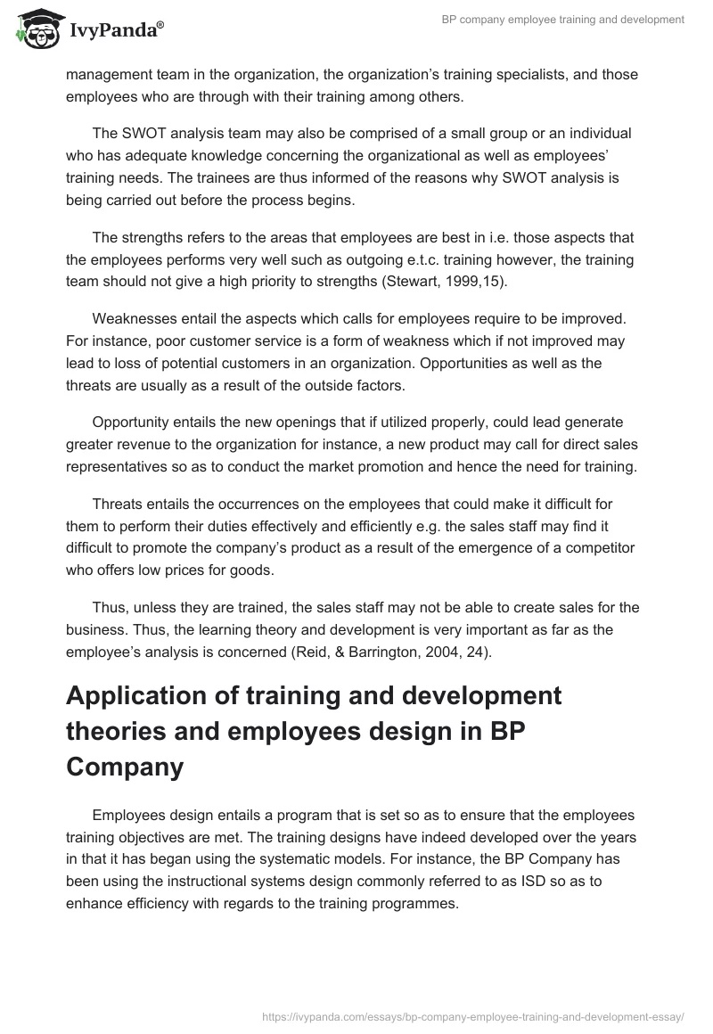 BP Company Employee Training and Development. Page 5