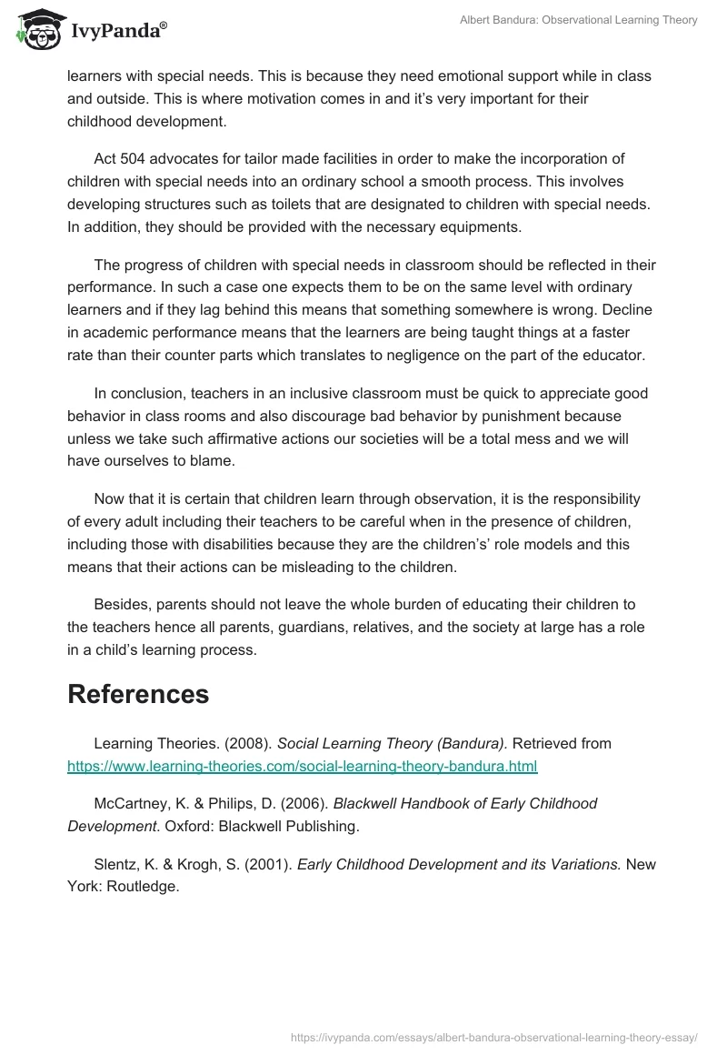 Albert Bandura: Observational Learning Theory. Page 3