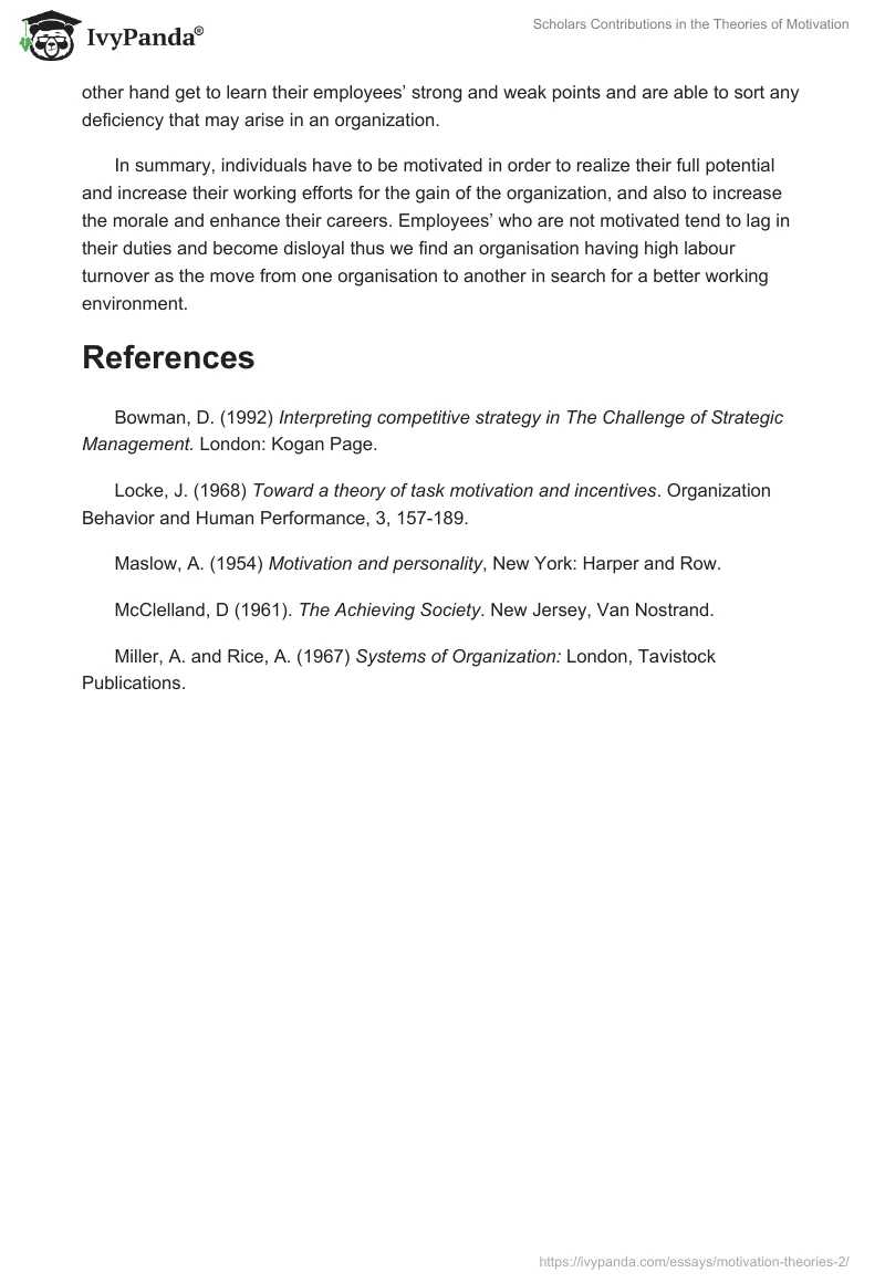 Scholars Contributions in the Theories of Motivation. Page 5