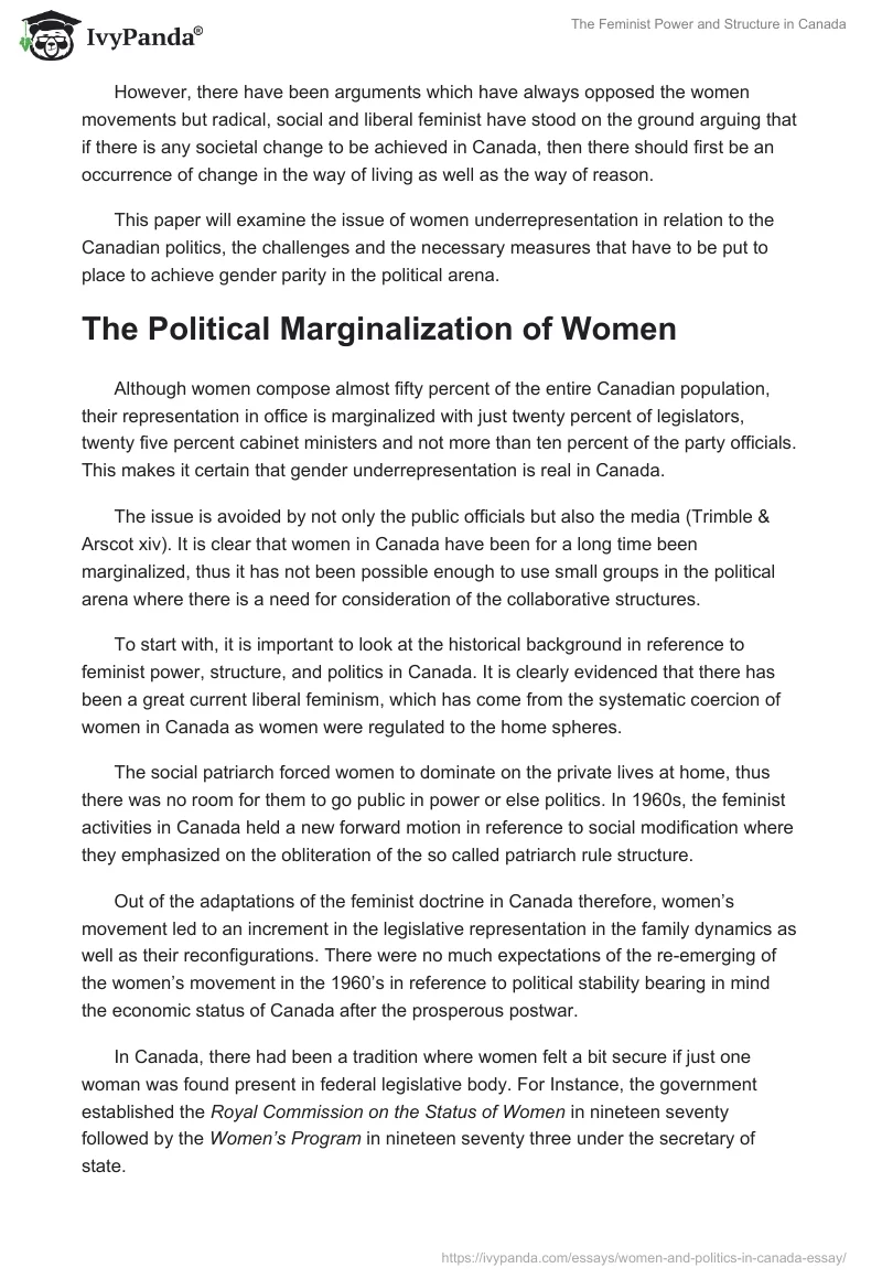 The Feminist Power and Structure in Canada. Page 2