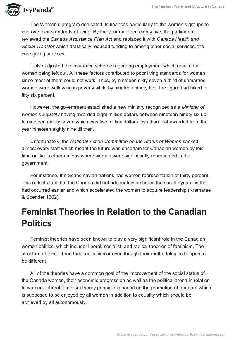 The Feminist Power and Structure in Canada. Page 3