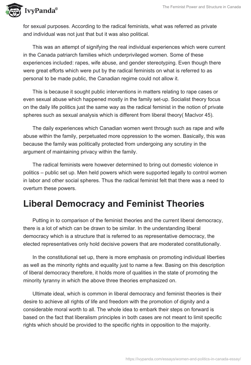 The Feminist Power and Structure in Canada. Page 5