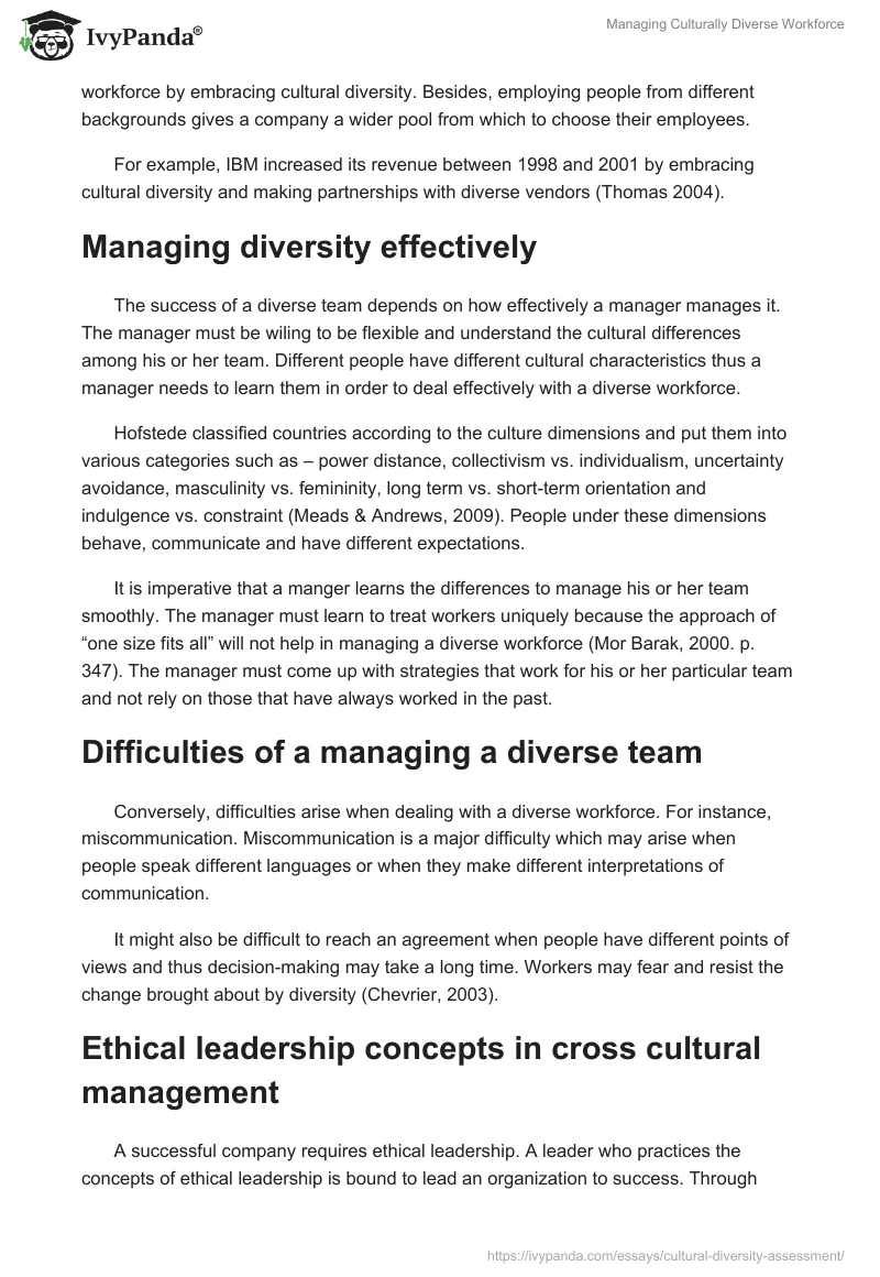 Managing Culturally Diverse Workforce. Page 2
