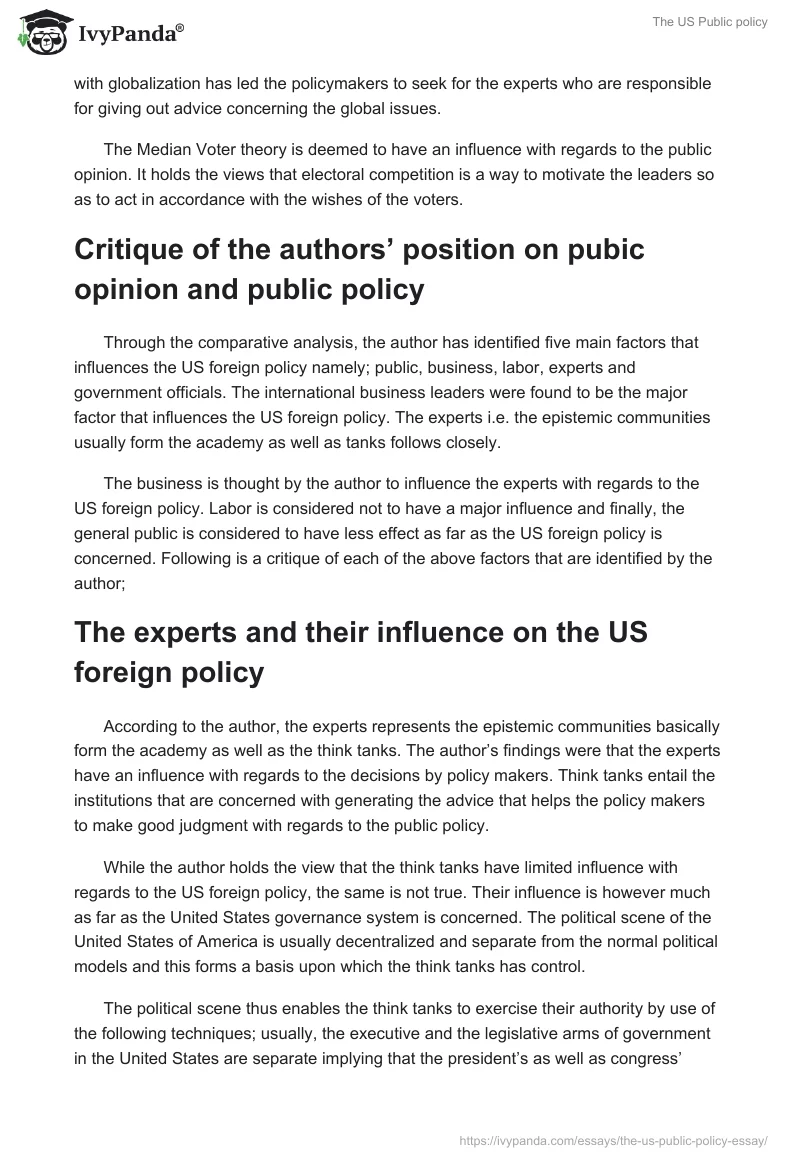 The US Public policy. Page 2