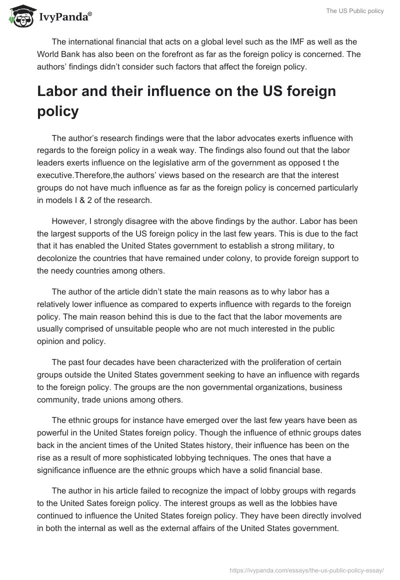 The US Public policy. Page 5