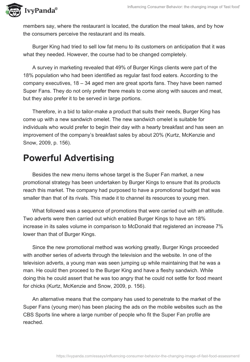 Influencing Consumer Behavior: the changing image of 'fast food'. Page 2