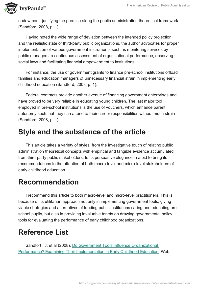 The American Review of Public Administration. Page 2