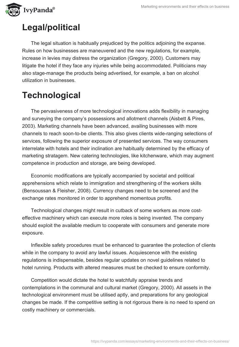 Marketing environments and their effects on business. Page 2