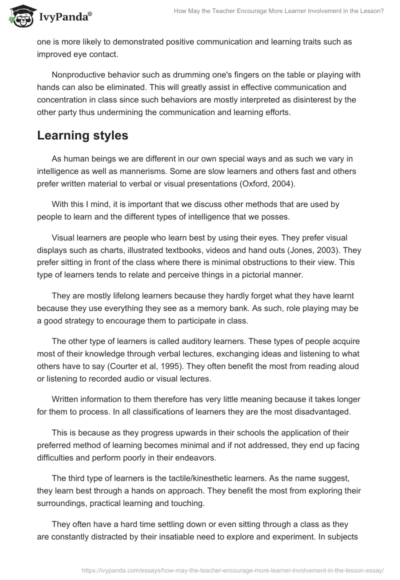 How May the Teacher Encourage More Learner Involvement in the Lesson?. Page 5