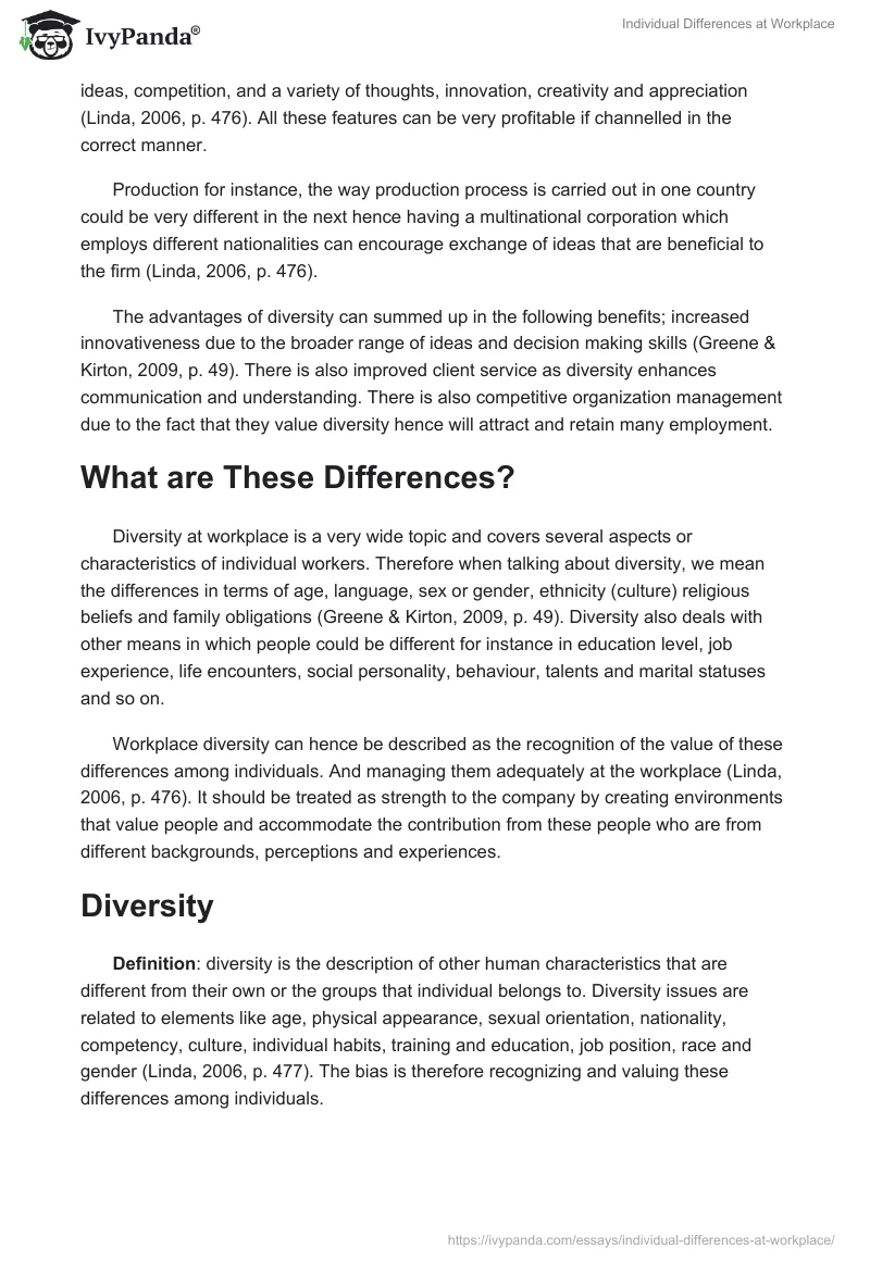 Individual Differences at Workplace. Page 2