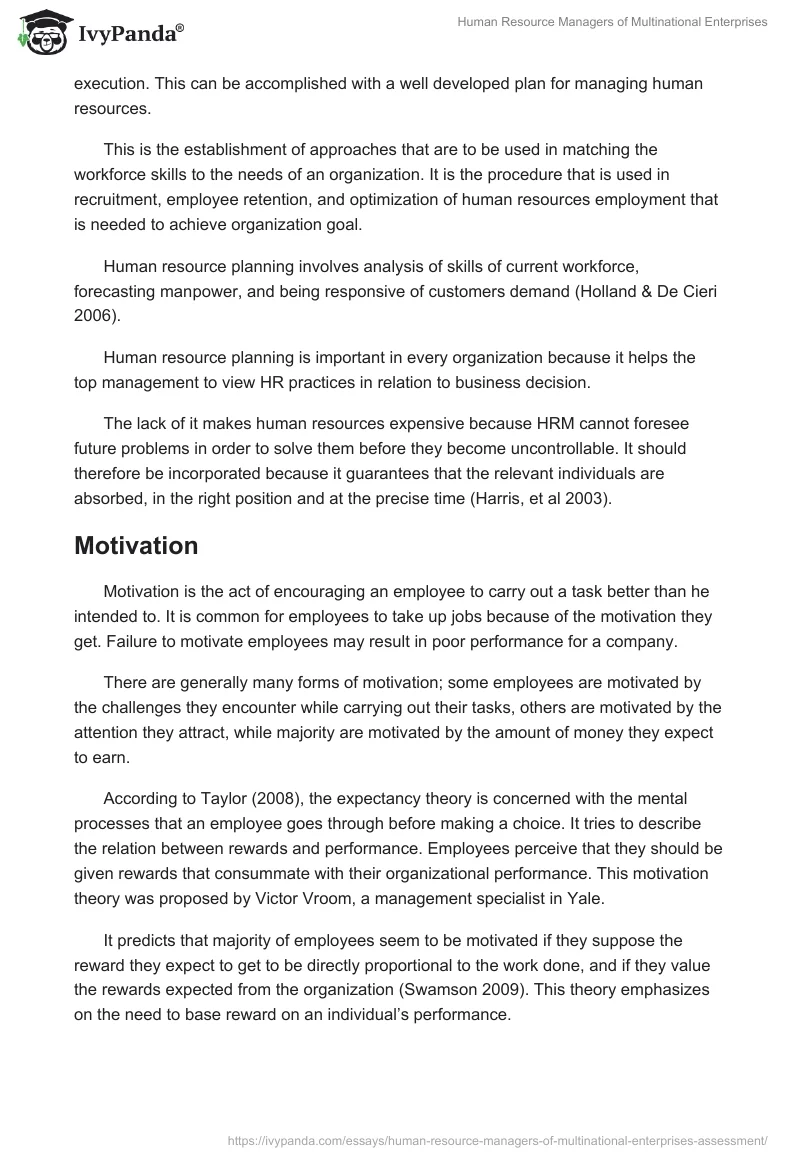 Human Resource Managers of Multinational Enterprises. Page 4