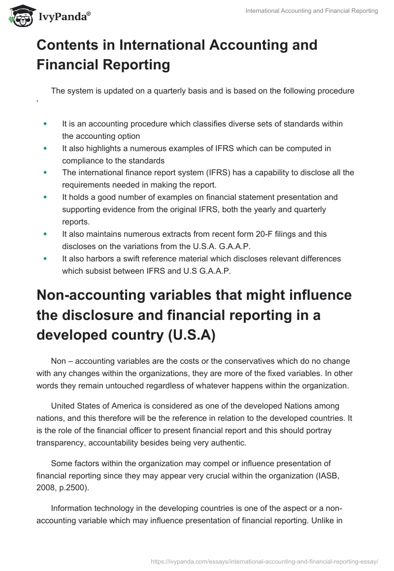 International Accounting and Financial Reporting. Page 2
