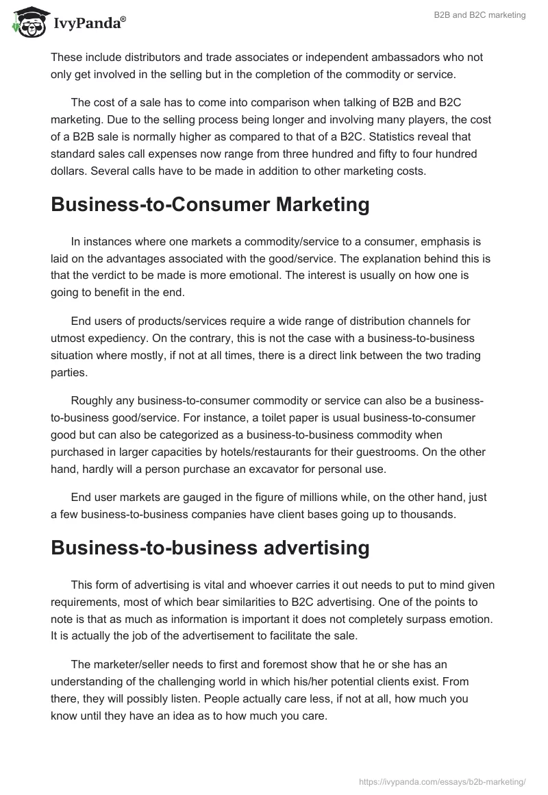 B2B and B2C marketing. Page 2