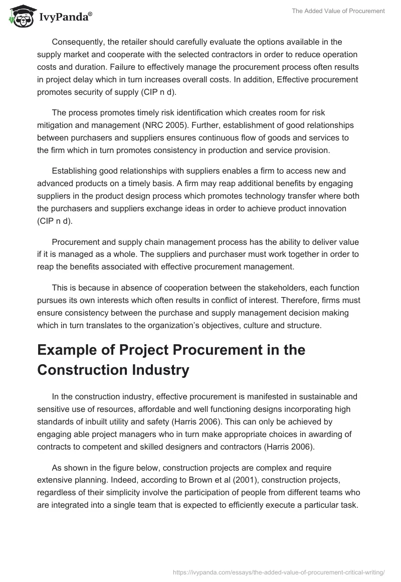 The Added Value of Procurement. Page 5