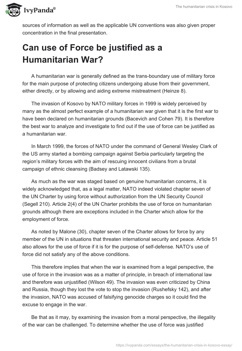 The humanitarian crisis in Kosovo. Page 2