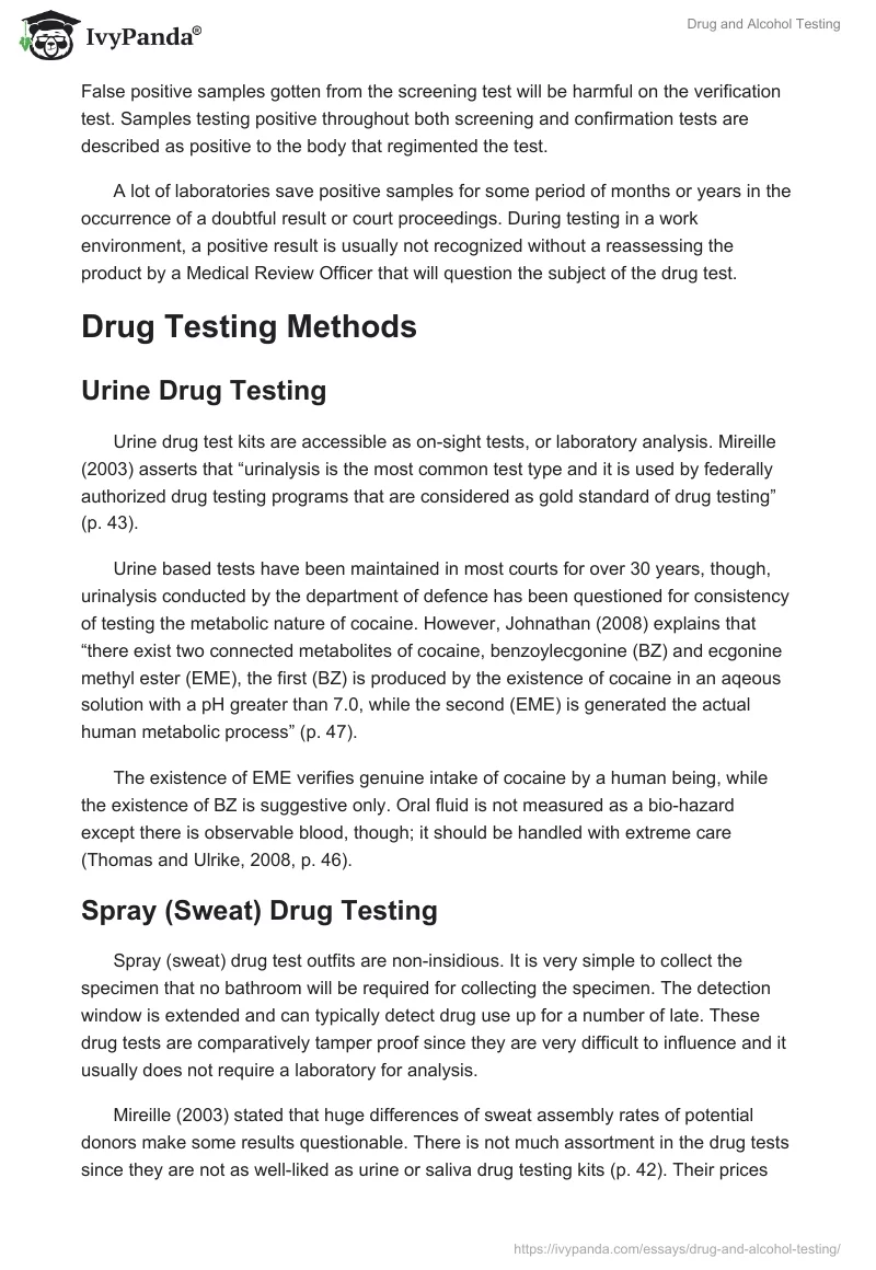 Drug and Alcohol Testing. Page 4