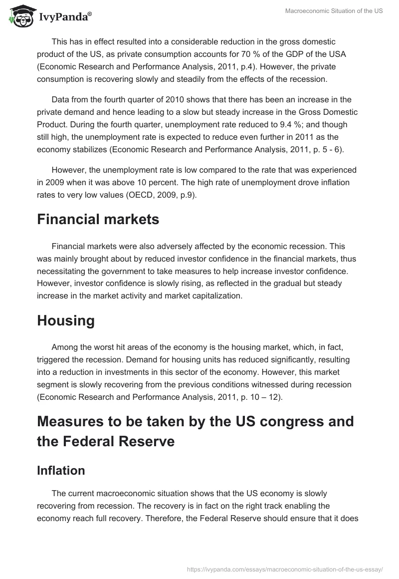 Macroeconomic Situation of the US. Page 2