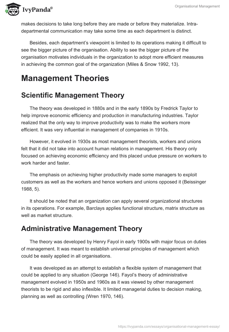 Organisational Management. Page 2