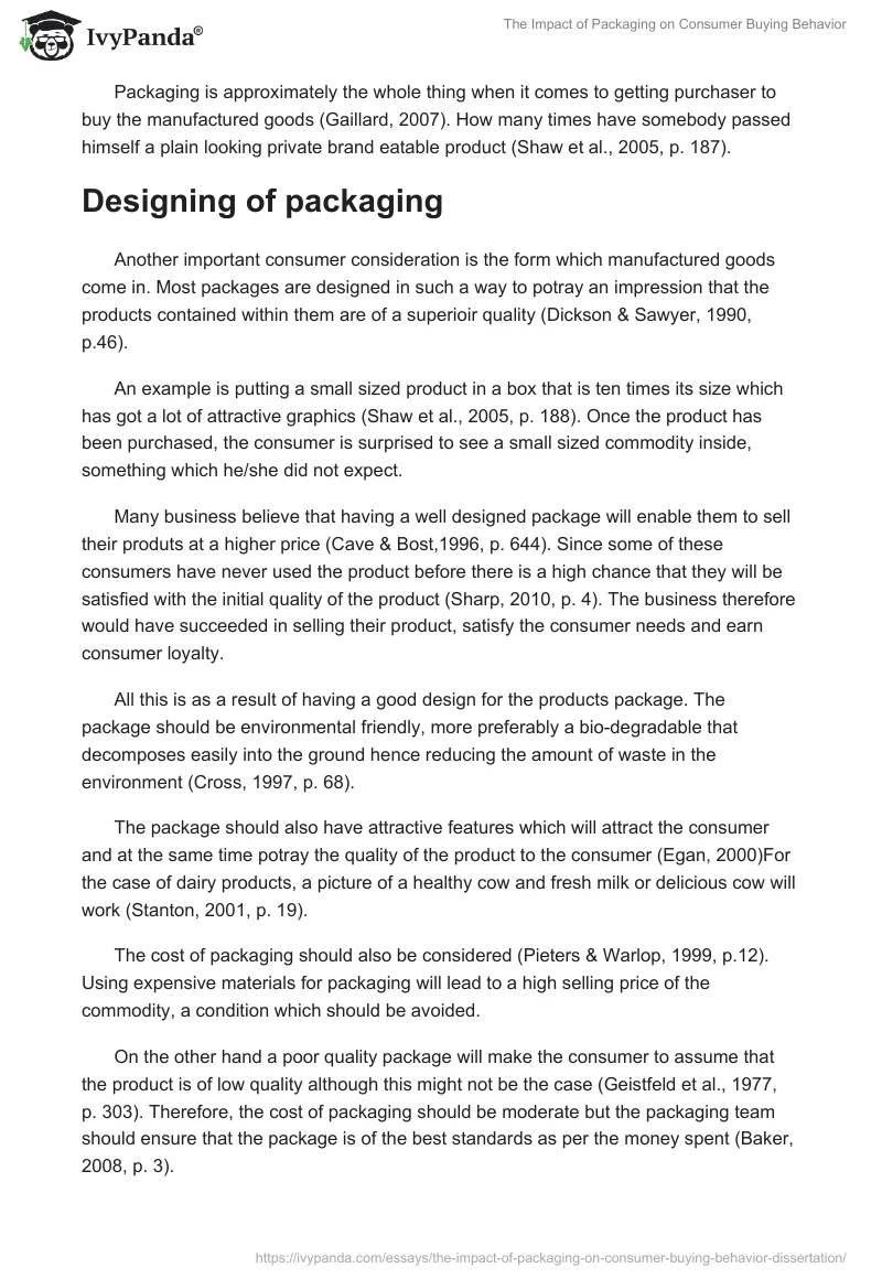 The Impact of Packaging on Consumer Buying Behavior. Page 4
