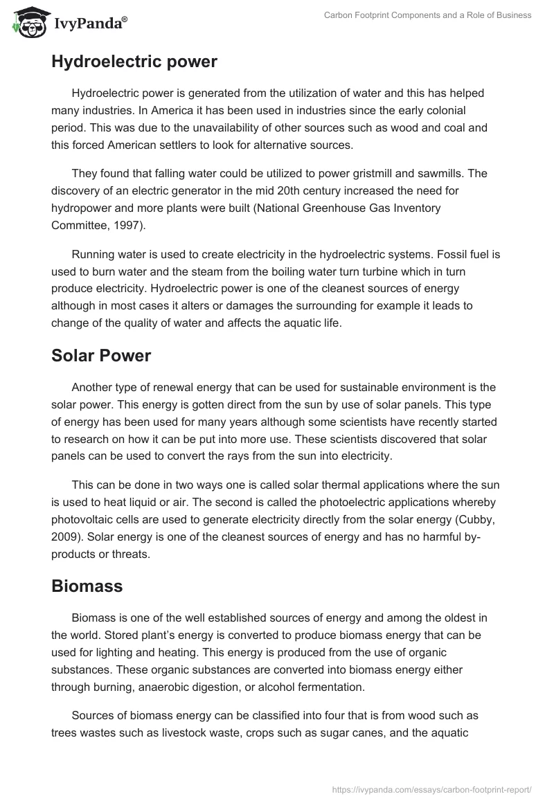 Carbon Footprint Components and a Role of Business. Page 5