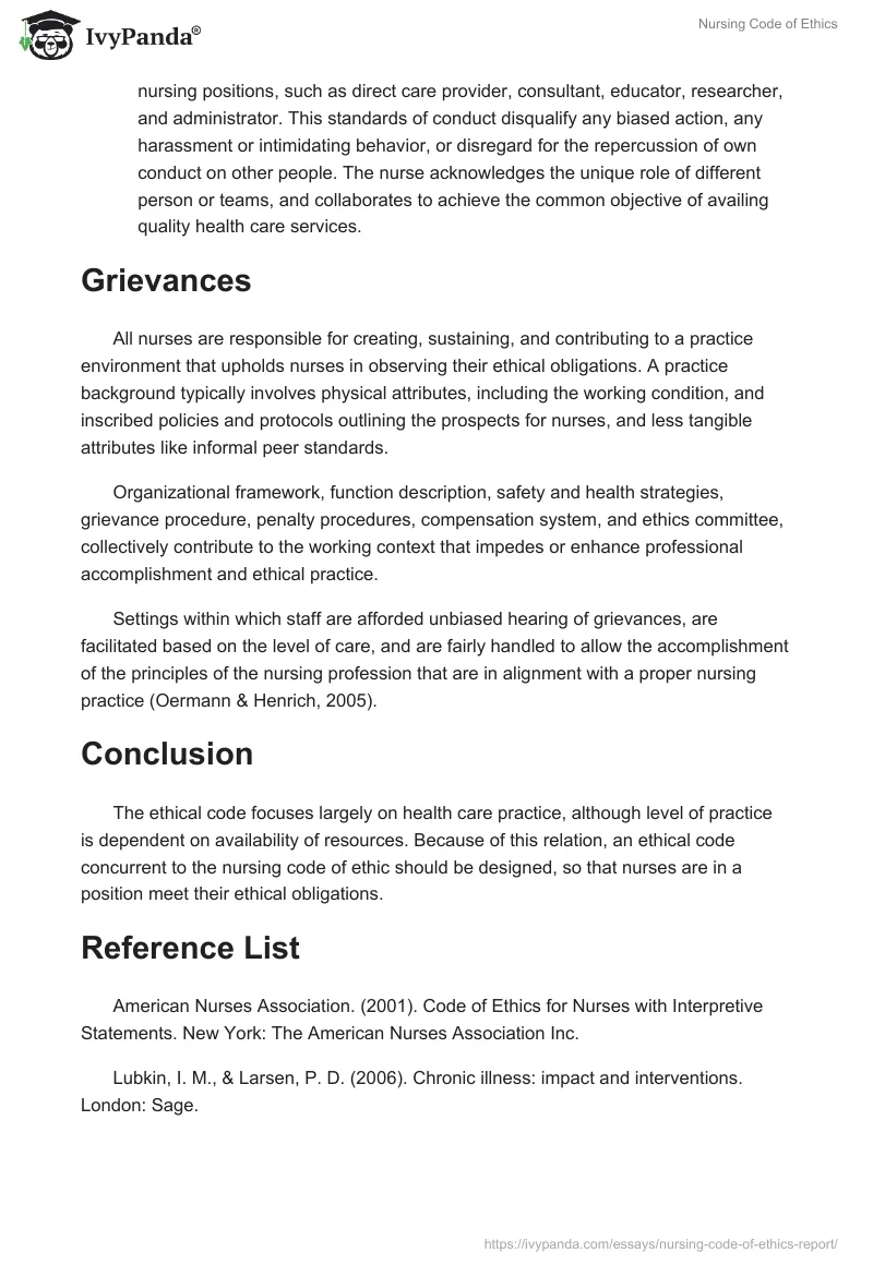 Nursing Code of Ethics. Page 3