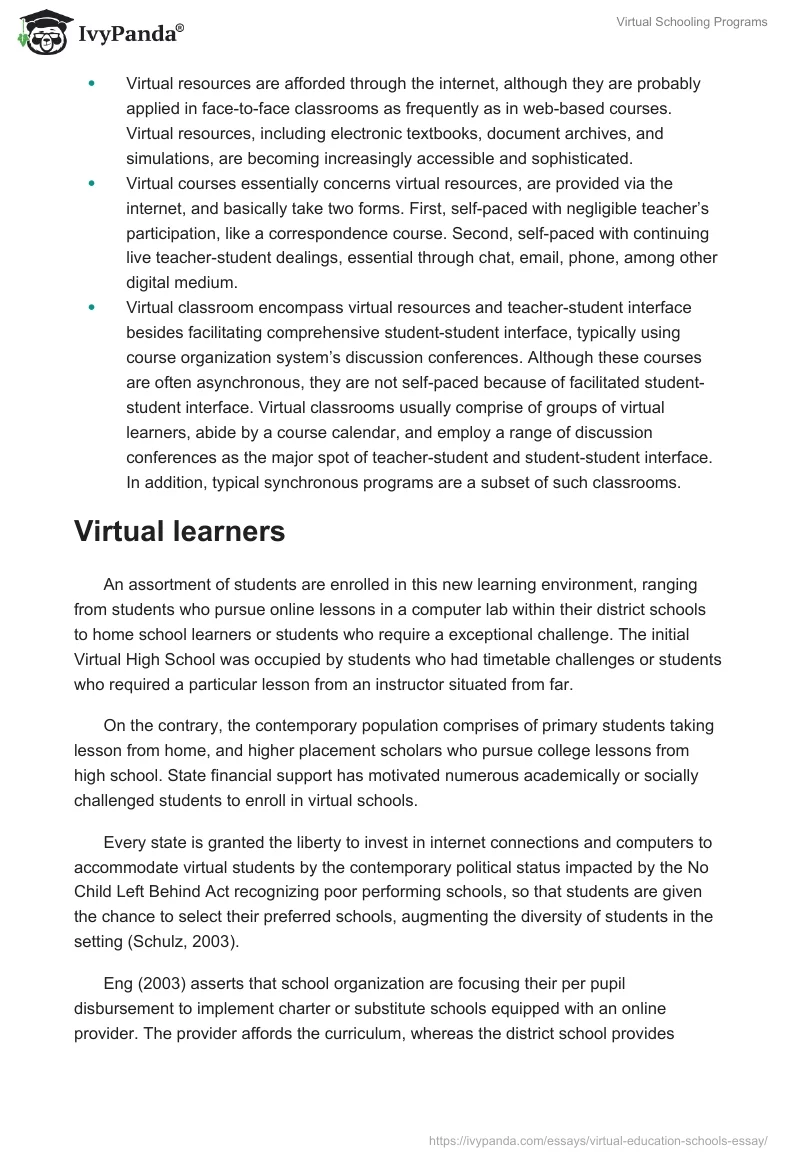 Virtual Schooling Programs. Page 2